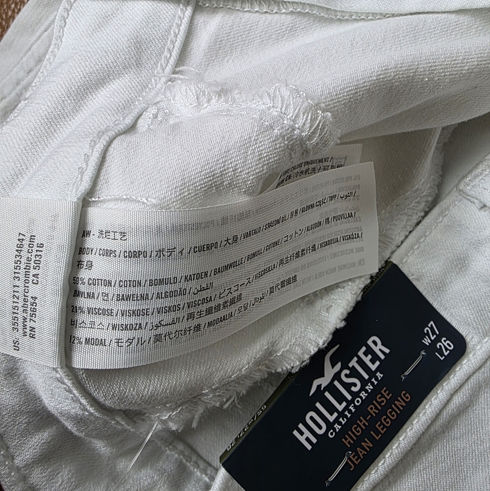Hollister High Rise White Jegging Women's Size 5 Short NWT - Picture 8 of 9